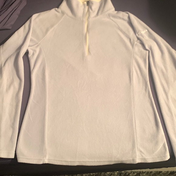 Columbia Tops - Columbia light blue and white quarter zip pullover